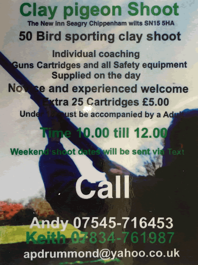 The New Inn Seagry, Clay Pigeon Shoot