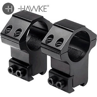 Hawke - Ring Mounts 1" 9-11mm 2 Piece Black - High
