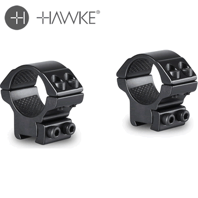 Hawke - Matchmount 2pc, 9-11mm Rail Mount Low - Double Screw, 1" Tube