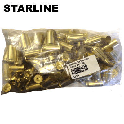 Starline - .45 ACP Unprimed Brass Cases (Pack of 100)
