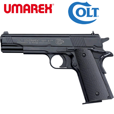 Umarex Colt Government 1911 Black Grip Semi Auto .177 Air Pistol 5" Barrel 4000844325532