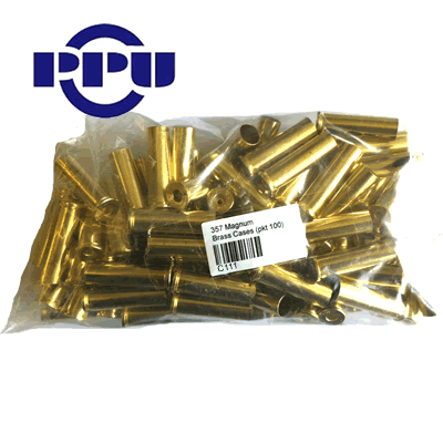 Prvi Partizan - .357 Magnum Unprimed Brass Cases (Pack of 100)