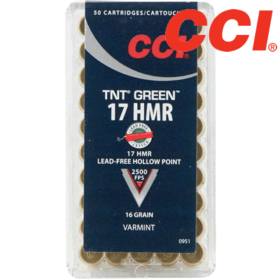 CCI - .17HMR TNT Green 16gr Rifle Ammunition
