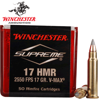 Winchester - .17 HMR Supreme 17gr V-Max Rifle Ammunition