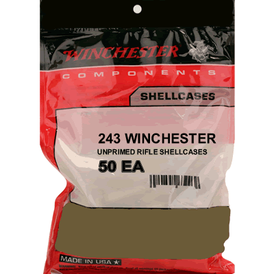 Winchester - .243 Winchester Unprimed Brass Cases (Pack of 50)