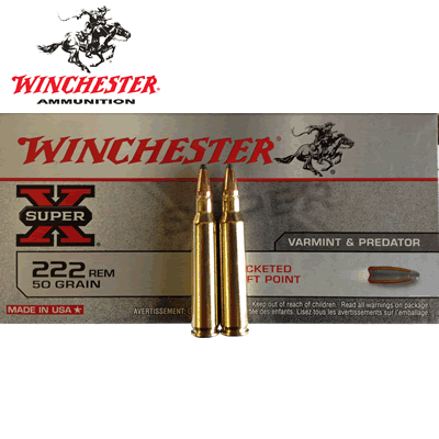 Winchester - .222 Rem Super-X, 50gr Soft Point Rifle Ammunition