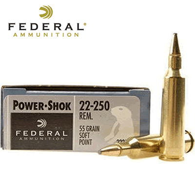 Federal - .22-250 Rem Power-Shok Soft Point 55gr Rifle Ammunition