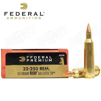 Federal - .22-250 Rem Premium Vital-Shock 55gr Nosler Rifle Ammunition