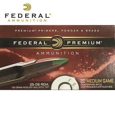 Federal - .25-06 Rem Premium Vital-Shock 100gr Nosler Rifle Ammunition