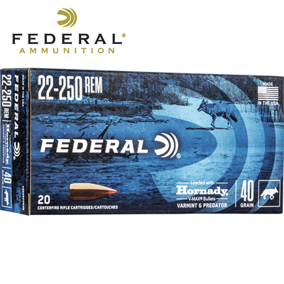Federal - .22-250 Rem Hornady V-Max 40gr Rifle Ammunition