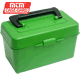MTM Case Gard - H50-RM Delux Ammo Box 50 Round with Handle (Green)
