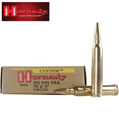 Hornady - Custom 300 Win Mag 180gr SP Interlock Rifle Ammunition