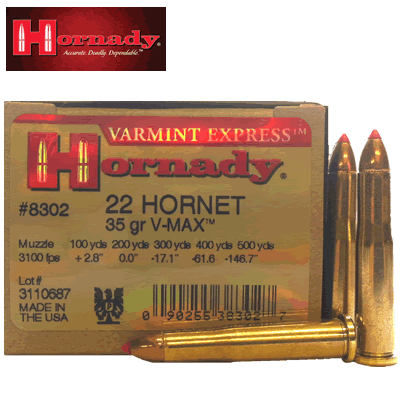 Hornady - Varmint Express .22 Hornet 35gr V-Max Rifle Ammunition