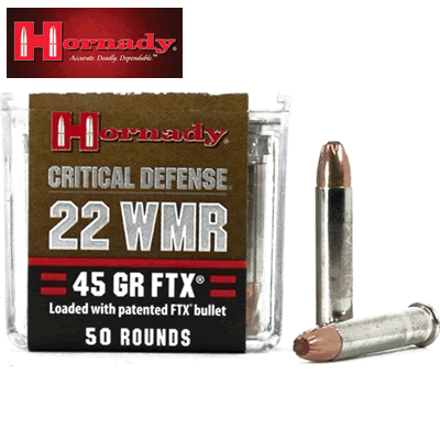 Hornady - Critical Defence .22 WMR 45gr FTX Rifle Ammunition