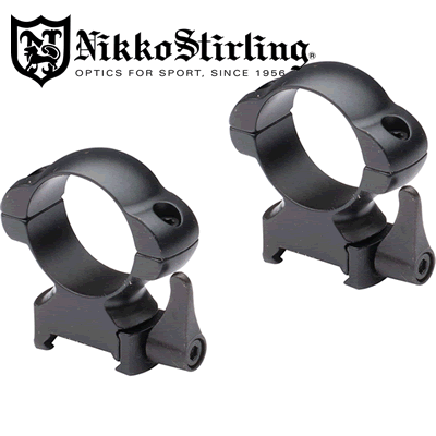 Nikko Sterling - STEEL-LOCÂ© Quick Release Steel Mounts - 1" Weaver - Medium