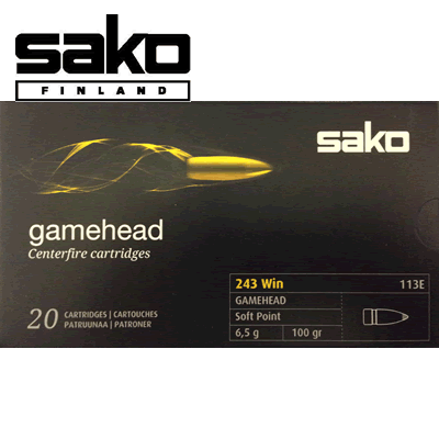 Sako - .243 Win 113E Gamehead Soft Point 100gr Rifle Ammunition