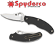 Spyderco - Spyderco C94 UK Pen Knife Lightweight Leaf Shape Black - Plain Blade - CTS-BD1