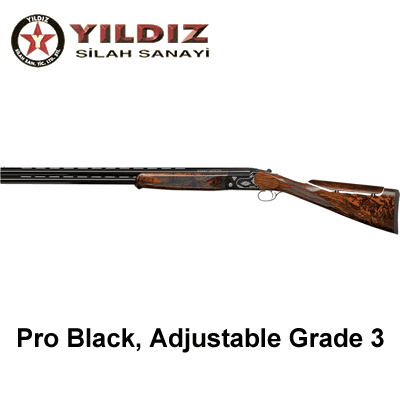 Yildiz Pro Black, Adjustable Grade 3 Break Action 12ga Over & Under Shotgun 28" Barrel .