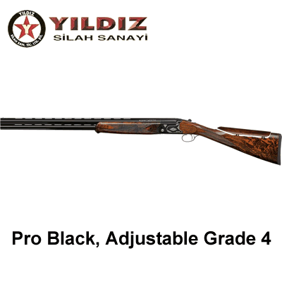 Yildiz Pro Black, Adjustable,  Grade 4 Break Action 12ga Over & Under Shotgun 30" Barrel .