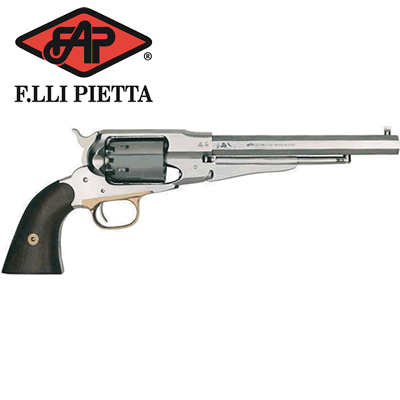 Pietta 1858 New Model Army Target Stainless Revolver .36 Black Powder Pistol 8" Barrel .