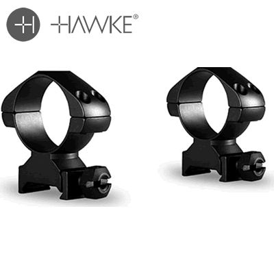Hawke - Precision Steel Ring Mounts 30mm 2 Piece Weaver High