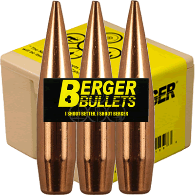 Berger - .338 Cal FB Match Hybrid OTM Tactical 250gr (Heads Only, Pack of 100)