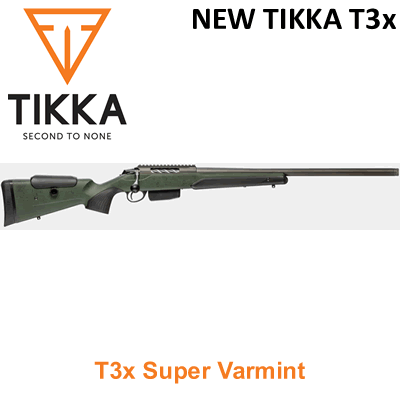 Tikka T3x Super Varmint Green Cerakote 1:8 Bolt Action .223 Rem Rifle 20" Barrel .