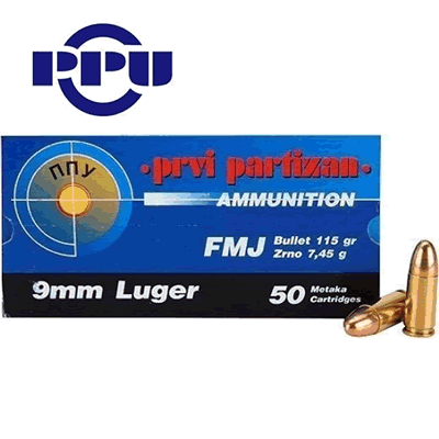 Prvi Partizan - 9mm Luger 115gr FMJ Handgun Ammunition