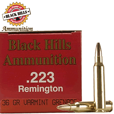 Black Hills - Factory Rifle .223 fitted with Varmint Gr'nade 22/.224" 36gr Rifle Ammunition