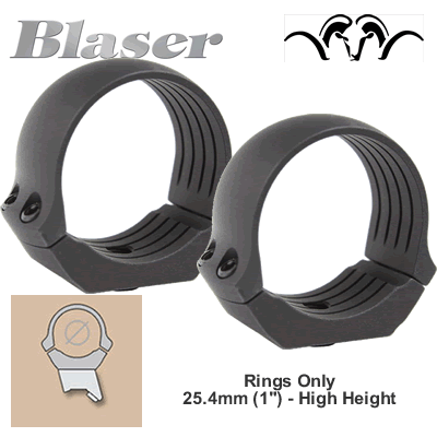 Blaser - 25.4mm (1"),  High Ring To Fit Saddle Scope Mount Quick Detach Ring Mount