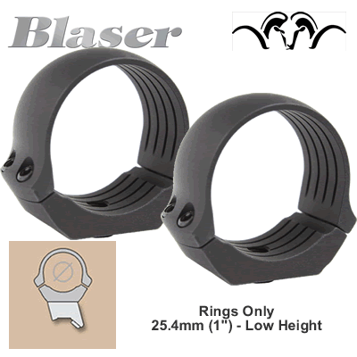 Blaser - 25.4mm (1"),  Low Ring To Fit Saddle Scope Mount Quick Detach Ring Mount