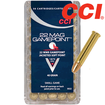 CCI - .22 WMR CCI Game Point 40gr Soft Point Rifle Ammunition
