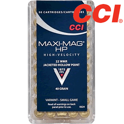 CCI - .22 WMR HS Maxi Mag Copper HP 40gr Rifle Ammunition