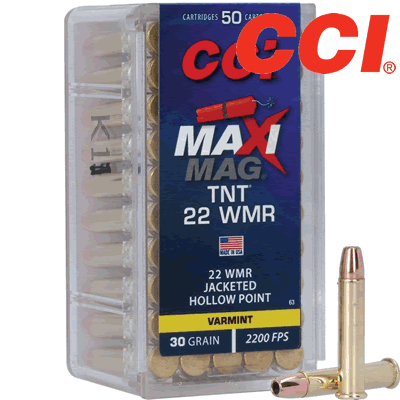 CCI - .22 WMR Maxi Mag TNT HP 30gr Rifle Ammunition