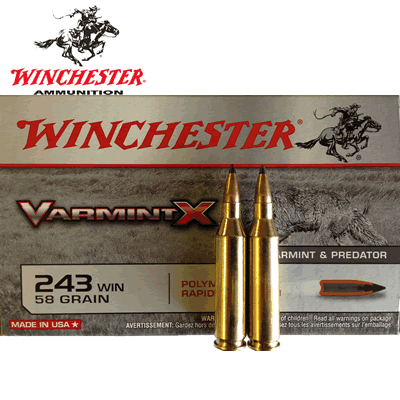 Winchester - .243 Win Varmint-X, 58gr Polymer Tip Rifle Ammunition