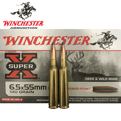 Winchester - 6.5mm x 55 Swedish, Super-X, 140gr Power Point Rifle Ammunition