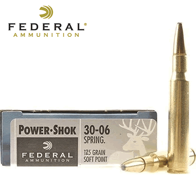 Federal - .30-06 Springfield Power-Shok Soft Point 125gr Rifle Ammunition