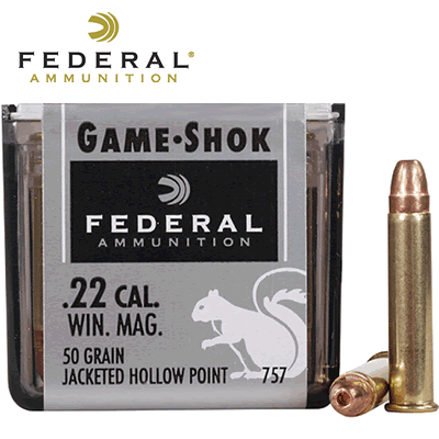 Federal - .22 WMR Jacketed Hollow Point 50gr Rifle Ammunition