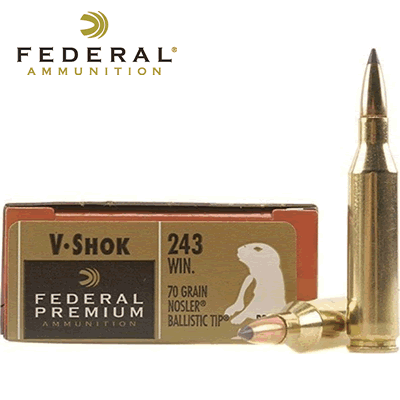 Federal - .243 Win Premium Vital-Shock 70gr Nosler Rifle Ammunition