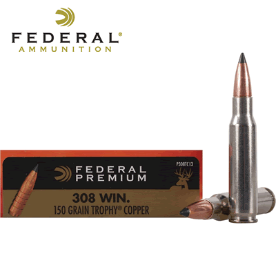 Federal - .308 Win Premium Trophy Copper 150gr Rifle Ammunition