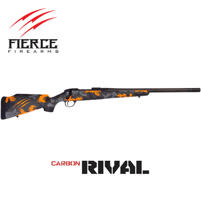 Fierce Firearms Carbon Rival - Orange Blaze Bolt Action 7mm Rem Mag Rifle 24" Barrel .