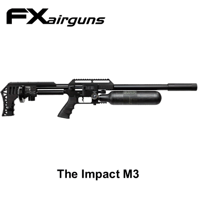 FX Impact  M3 Black PCP .22 Air Rifle 25.5" Barrel .