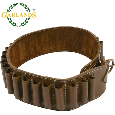 Garlands - Leather Delux Cartridge Belt with Closed Loops Brown 20 gauge