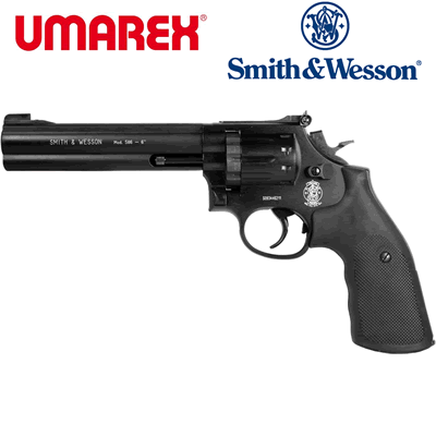 Umarex Smith & Wesson Model 586 6" Black Semi Auto .177 Air Pistol 6" Barrel 4000844348067