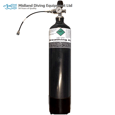 Midland Diving Equipment - 7L 300 Bar Cylinder including Jubilee Valve, Gauge, Bleed and DIN Hose