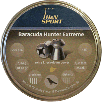 H&N - Baracuda Hunter Extreme .25 Pellets (Tin of 200)