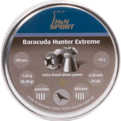 H&N - Baracuda Hunter Extreme .25 Pellets (Tin of 150)