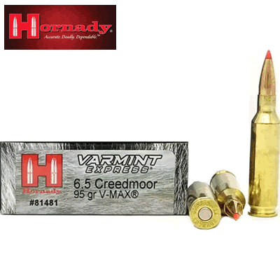 Hornady - Varmint Express 6.5mm Creedmoor 95gr V-Max Rifle Ammunition