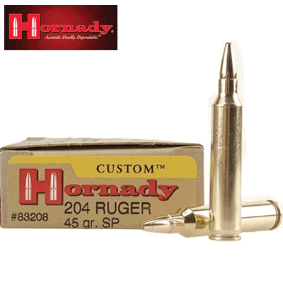 Hornady - Custom .204 Ruger 45gr SP Rifle Ammunition