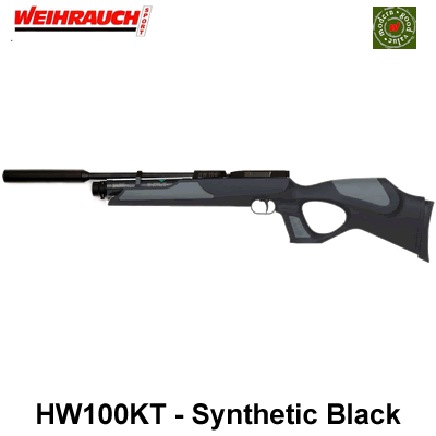 Weihrauch HW100KT - Synthetic Black PCP .177 Air Rifle 12 1/4" Barrel .